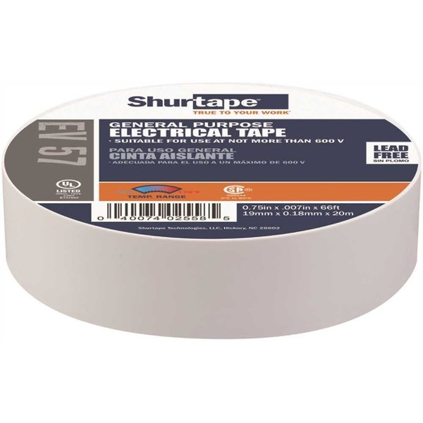 Shurtape EV 57 General Purpose Electrical Tape, UL Listed, GRAY, 7 mils, 3/4 in. x 66 ft. 104816